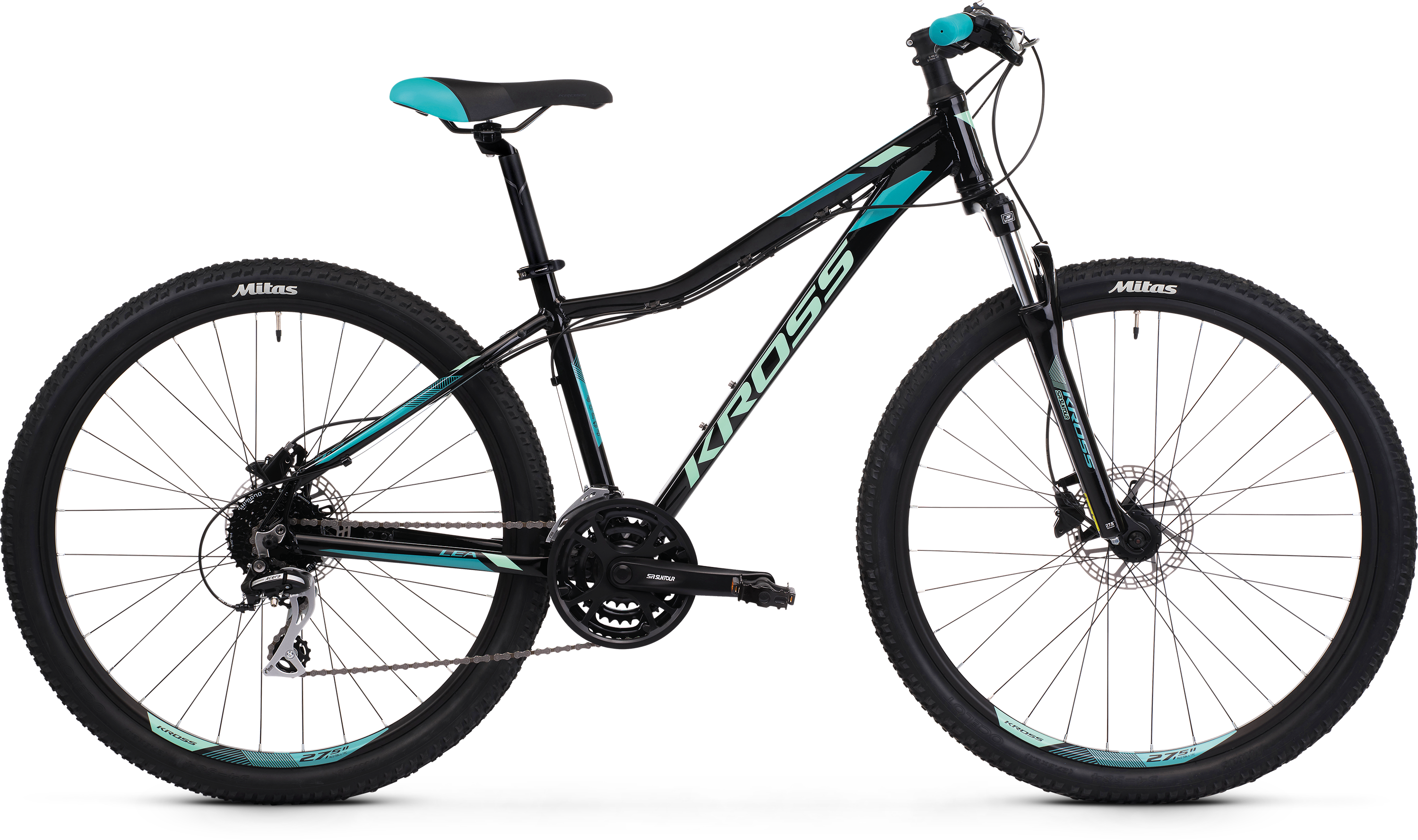 Bicykel KROSS Lea 5.0 27,5" 2022, black/turquoise gloss, XS (16") 